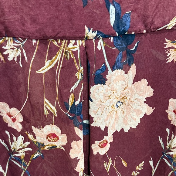 Lucky Brand Burgundy Floral Blouse - Picture 5 of 5